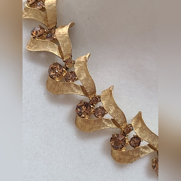 Vintage 50s Arthur Pepper Gold Tone Choker Necklace - Picture 3 of 7